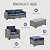 wudipatio 6 Pieces Outdoor Patio Furniture Sets with Furniture Cover, PE Rattan Wicker Patio Conversation Set with Tea Table (Royal Blue, Rattan Storage Table)