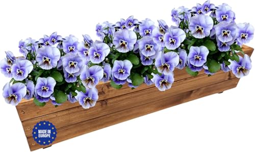 GoodFreshDecor Blumentopf Aus Holz Pflanzentopf Pflanzkasten Natürliche Holzkiste Blumenkasten Kräuterbeet Pflanzkübel Echtholz Innen Außen 39,5 x 20 x 17 cm braun Farbe