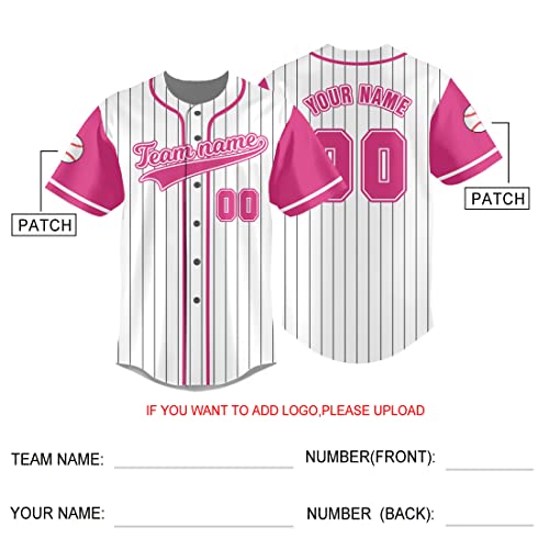 Custom Men Women Youth Pinstripe Baseball Jersey Hip Hop Shirts Personalized Name Number S-7X6 miniatura 6