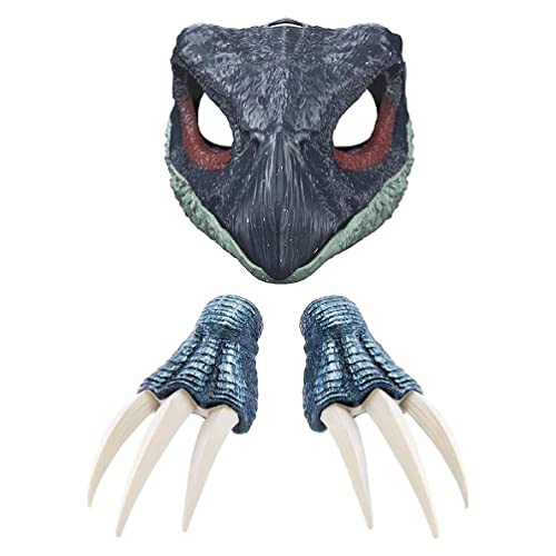 ounexer World Tyrannosaurus Rex Maske,Dinosaurier-Maske Neuheit,Party Tier Vollkopf Maske Latex Dinosaurier Tyrannosaurus Rex Maske Für Erwachsene & Kinder (Drachenmasken-Klaue) Cover