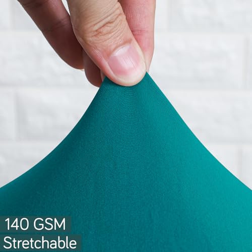 Image of HOKIPO 'SereneSolids' 140 GSM Office Chair Cover for Task Chair - Stretchable Fabric, Washable & Anti-Slip - Fits Small Office Chairs Without Headrest, Teal (AR-5224-TEAL)