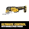 DEWALT 20V MAX XR Oscillating Multi-Tool Cordless, Variable Speed Brushless Motor Multitool with LED Light, Extended Runtime, Includes Two Wood Cutting Blades, Tool Only (DCS356B) #2
