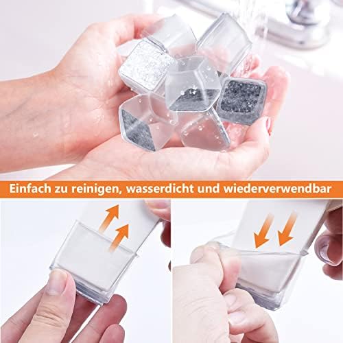 16pcs Square Chair Leg Floor Protectors, Silicon Chair Leg Protection Covers, Rectangle Floor Protectors for Chairs, No Scratches and No Noise