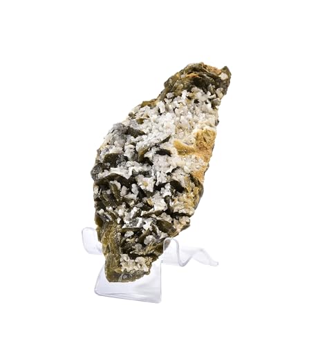 Image of AMOYSTONE Healing Crystal Ore Specimen Siderite Large 1-1.3 Pounds Student Classroom Research Rocks Grey-White, Home Office Desk Decor Festival Gifts