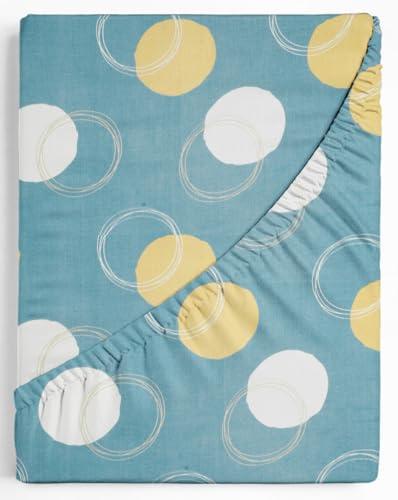 Image of SANMARINO Premium Cloud Cotton 360 Fitted King Bedsheet with 2 Pillow Covers | 300 TC Soft Fabric | Deep Pocket Elasticated Bed Sheet (78 x 72 + 10 Inches) (Cerulean Blue)