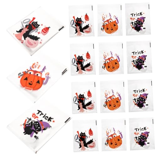 DECHOUS 300個ハロウィン用 セルフシールキャンディ袋 お菓子 バッグ スナック クッキー包装用 クッキー トリートバッグ