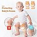 NeveSono 2 Pairs Baby Knee Pads for Crawling, Anti-Slip Soft Cushion Breathable Elastic Knee Protectors for Toddlers, Leg Protector Accessories for Toddlers Infant Baby Boys Girls (Puppy&Dinosaur)