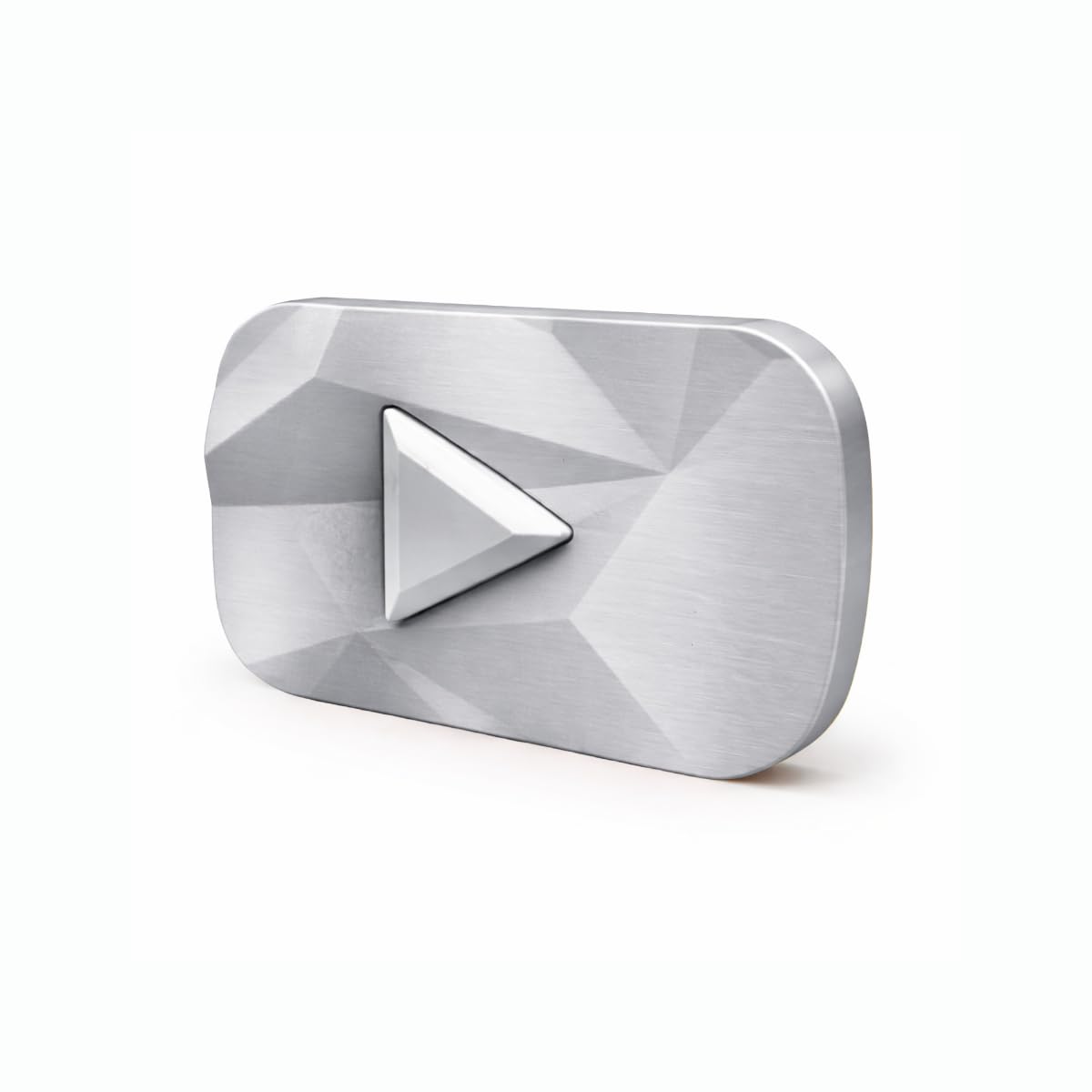 SignKraft3D Custom YouTube Diamond Play Button - Red, Gold, Silver - Vlogger Desk Decor, Freestanding Ornament Gift, YouTube Channel Sign, Personalized Award Plaque (Silver, 6 Inch)
