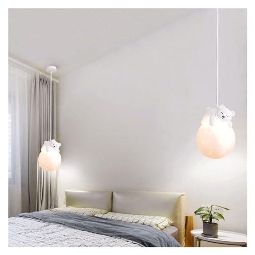 Lámpara colgante de 3 luces de 3000K con tecnología de globo lunar estampado 3D 3