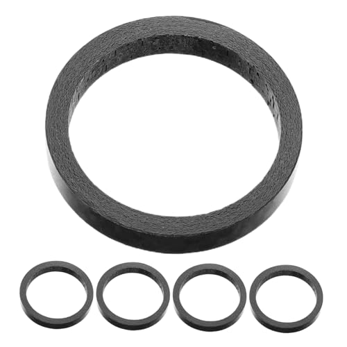 Generic 5pcs Carbon Fiber Bike Headset Spacer Compatibility for Road Mountain Handlebar Stem Adapters Lightweight Cycling Accessories