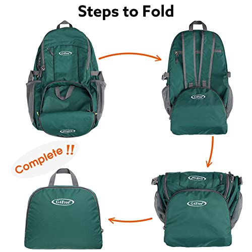 Image of G4Free 40L Lightweight Packable Hiking Backpack, Waterproof Travel Daypack | Water-Resistant Polyamide, Size: 18.9*12.9*9.4inch(L*W*H), 100% Waterproof Wet Pocket, Travel, Climbing, swimming