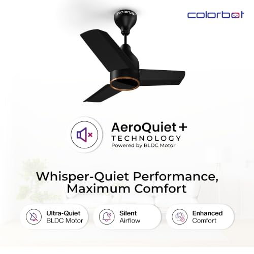 Image of Colorbot Prizma BLDC Ceiling Fans 600mm | BEE 5 Star Rated 850 RPM | Savings up to 67% | Remote Control (Boost, Timer, Reverse Mode) | 4 Years Warranty | Charcoal Black (New Launch)