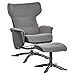Produktbild HOMCOM Ruhesessel Sessel Fernsehsessel Relaxsessel Liegesessel Ledersessel Loungesessel 360° drehbar mit Fußstütze und Couch verstellbar Grau 72 x 85,5 x 83-99 cm