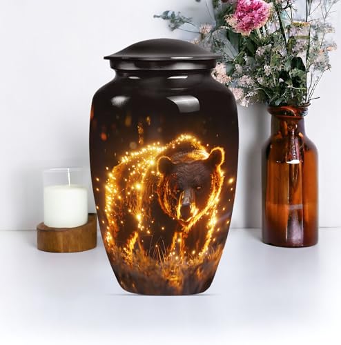 Image of Bear Urn - Cremation Urns for Men - Funeral Urns for Adult Ashes Women - Cremation Urns for Adult Ashes Men - Memorial Urn - Cremains Containers (10 inch Pack of 1)