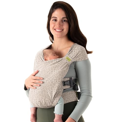 Image of Boba Bliss Pre-Wrapped Baby Carrier with Buckle - Newborn to 7-35 lbs Light, Breathable & Easy to Adjust Hybrid Infant Sling & Toddler Carrier - Certified Hip-Healthy for 0-18 Months - Sand Leopard