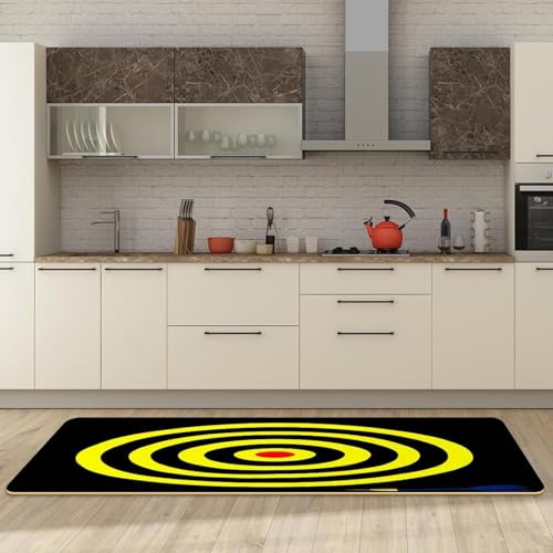 Tapete de cocina VAPOKF para cuarto de lavado alfombra tablero de dardos amarillo 3