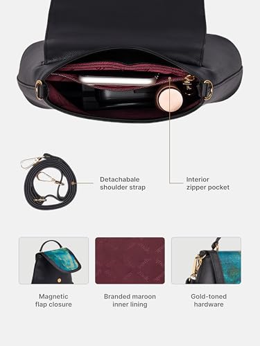 Image of ZOUK Women's Svara Sling Bag | Vegan Leather Bag | Crossbody + Top Handle with Adjustable Strap | Evening & Festive