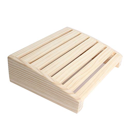Repose-pieds de ménage surélevé en bois pour un confort optimal en télétravail
