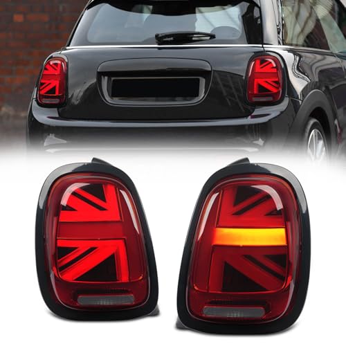 Archaic JCW Union Jack Rückleuchten kompatibel mit Mini Cooper One F55 F56 F57 2014-2021,Paar,E-Prüfzeichen