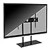 Mount-It! Tabletop TV Stand with Tempered Glass Base | Universal Fit for Up to 600x400 VESA Patterns | Height Adjustable Television Replacement Base Stand (MI-846)