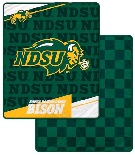 Proformance Home NCAA North Dakota State Bison Diagonal Ghost Checker Double Sided Ultra Cozy Blanket