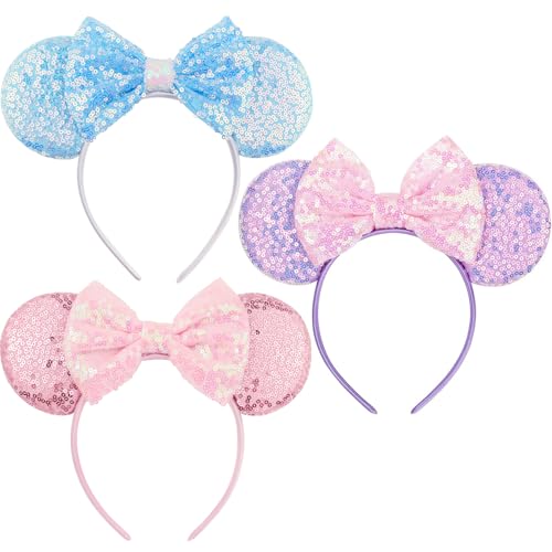 LIHELEI Mouse Ears Headband for Princess, Pink Ears for Women