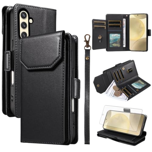 Coque Samsung S24 S25 Asuwish Étui Portefeuille avec Protection Écran