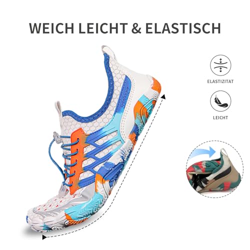 Image of SIOSNETA Hike Barefoot Shoes for Women Men, Wide Toe Water Shoes for Hiking,Breathable Non-Slip Athletic Footwear,