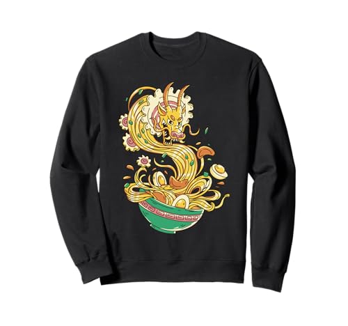Dragon Japanese Ramen Bowl Retro Anime Estética Japón Comida Sudadera