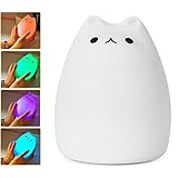 Lafedy LED Night Light Multicolor Silicone Soft Baby Light Lamp Portable Silicone Cute Mushroom Night Lamp Rechargeable GIFT Night Lamp for Children(celebrity cat)
