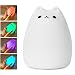 Lafedy LED Night Light Multicolor Silicone Soft Baby Light Lamp Portable Silicone Cute Mushroom Night Lamp Rechargeable GIFT Night Lamp for Children(celebrity cat)