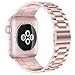 iiteeology Compatible with Apple Watch Band Series 11/10/9/8/7 42mm/41mm, Series 6/5/4 SE 3 40mm, Series 3/2/1 38mm, Stainless Steel Metal Link Band for iWatch - Rose Pink