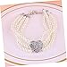 BESPORTBLE Pet Pearl Necklace with Heart Pendant for Dogs and Puppies White Artificial Pearls for Parties and Special Occasions