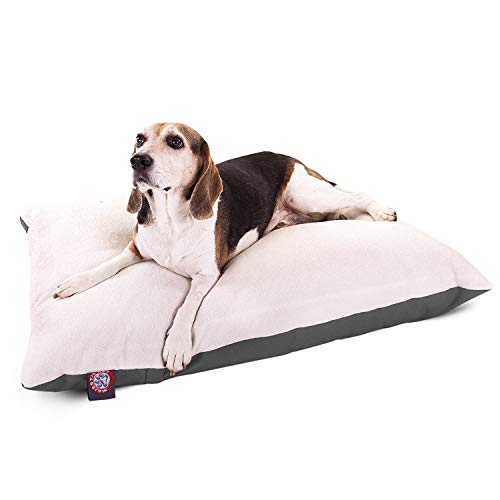 Majestic Pet 30 x 40 Gray Rectangle Pillow Pet Dog Bed with Sherpa, Medium (40 in. x 30 in.)