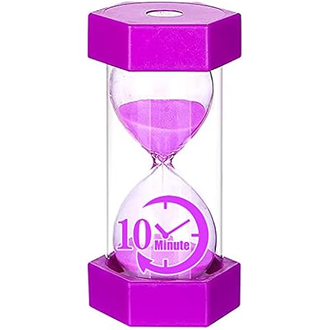 Hourglass Timener, Sand Timer, Kunststoff Timener, für Kinderspiel Game Classroom Family Office Küche verwenden(10 Minuten, Purple) Cover