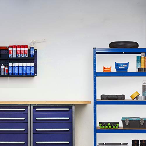 Relaxdays Schwerlastregal, HBT: 150 x 75 x 30 cm, Traglast: 875 kg, 5 Böden, zum Stecken, Keller & Garage, Stahl, blau