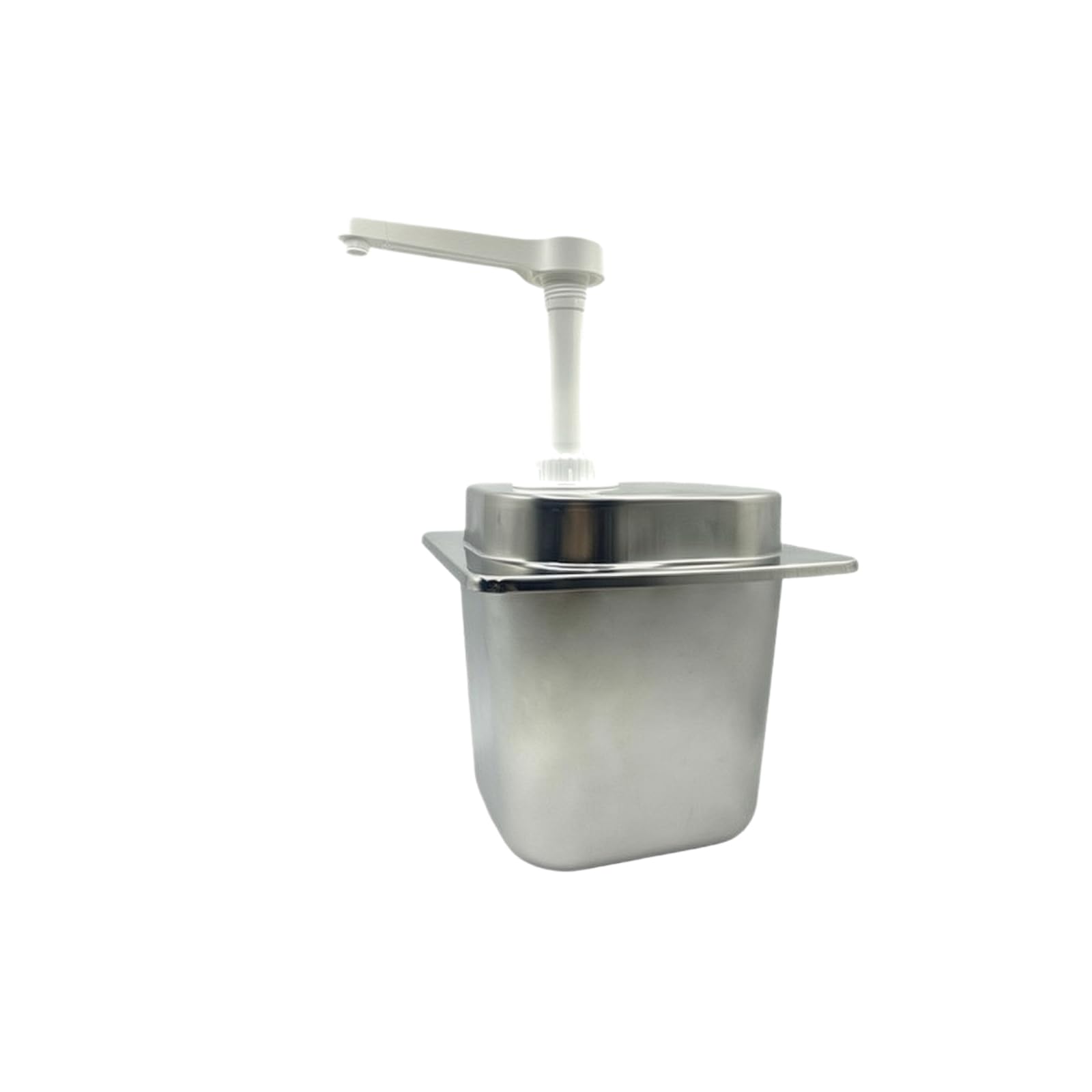 Qianly Pompa Erogatrice per Sciroppo in Acciaio Inox Contenitore Rettangolare da 3 Litri Dosatore Manuale per Salse E Condimenti Adatto per tterie E Aree di Preparazione Alimenti
