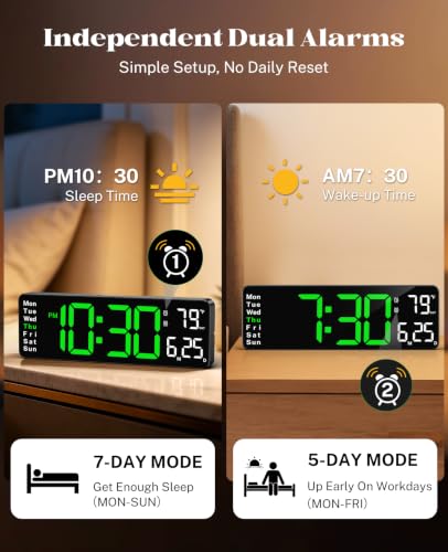 Image of Digital Wall Clock for Classroom, 13 inch Digital Clock Large Display
