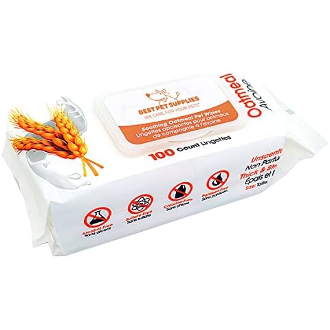 Soothing Oatmeal Fragrance-Free Pet Wipes for Dogs & Cats Extra Soft & Strong Grooming Wipes with Gentle Plant-Derived Formula by Best Pet Supplies Cover