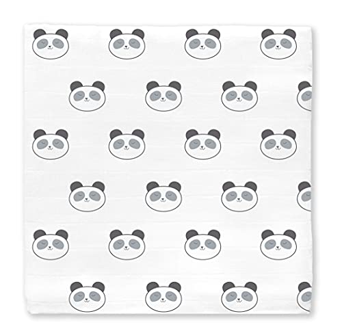 Image of SwaddleDesigns Cotton Muslin Swaddle Blanket, Receiving Blanket for Boys & Girls, Best Shower Gift, 46x46 inches, Black Panda