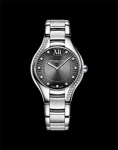 RAYMOND WEIL Noemia Women's Watch, Quartz, Grey Dial, Roman Numerals, 47 Diamonds, Stainless Steel, 32 mm (Model: 5132-S1S-60181)2