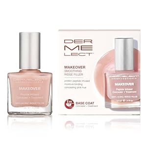 Dermelect Makeover Ridge Filler – Award-Winning Nail Treatment, Strengthens, Moisturizes, Conceals Imperfections, Keratin & Peptide Enriched, For Healthy, Smooth Nails 0.4 oz