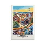 Póster de pared con diseño de horizonte de Barcelona España, para sala de estar, dormitorio, baño, oficina, decoración del hogar, 30 x 45 cm
