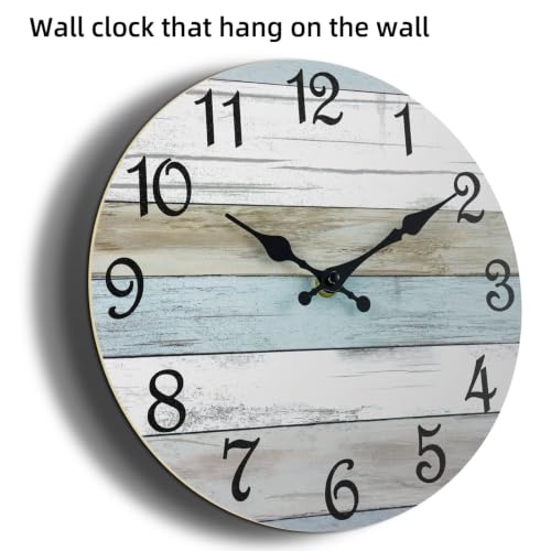 Image of CHYLIN Wall Clock Non-Ticking Battery Operated Silent Rustic Coastal