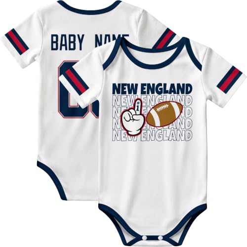 Image of KREDE Baby Clothes Custom Name Bodysuit for Baby Boy Gifts | Short Sleeves Bodysuit with Custom Number Name
