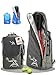BALLO® Tennisrucksack Tennistasche [NEUHEIT] Schlägertasche Rucksack Tasche Tennis Badminton | Damen Herren mit Schuhfach & geschlossenem Schläger Fach Farbe Grau