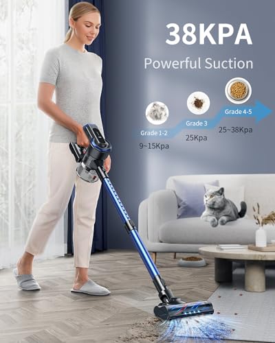 HONITURE Cordless Vacuum Cleaner 450W/38KPa Powerful Stick Vacuum Cleaner with LCD Touch Screen, 55Min Runtime Battery, 6 in 1 Lightweight Handheld Cordless Vacuum for Carpet Pet Hair Floors S12 4 HONITURE Cordless Vacuum Cleaner 450W/38KPa Powerful Stick Vacuum Cleaner with LCD Touch Screen, 55Min Runtime Battery, 6 in 1 Lightweight Handheld Cordless Vacuum for Carpet Pet Hair Floors S12 - Image 2