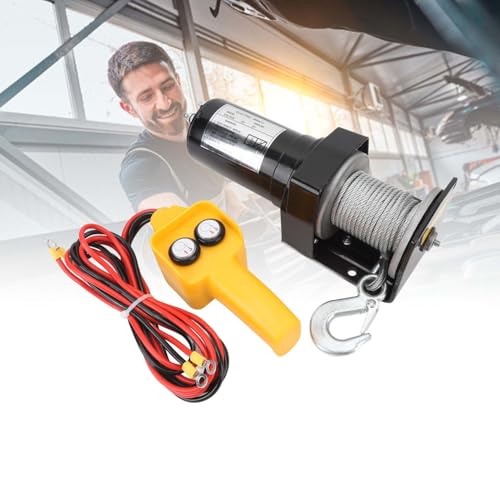 Winche eléctrico 12V 2000lbs con control remoto miniatura 7