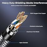 Cat 8 Ethernet Cable 15 ft, 40Gbps 2000Mhz High Speed Gigabit LAN Internet Cables,RJ45 Patch Cord Braided Round S/FTP Network Cable,for Smart Home,Office,Gaming,Modem, Router - Image 3