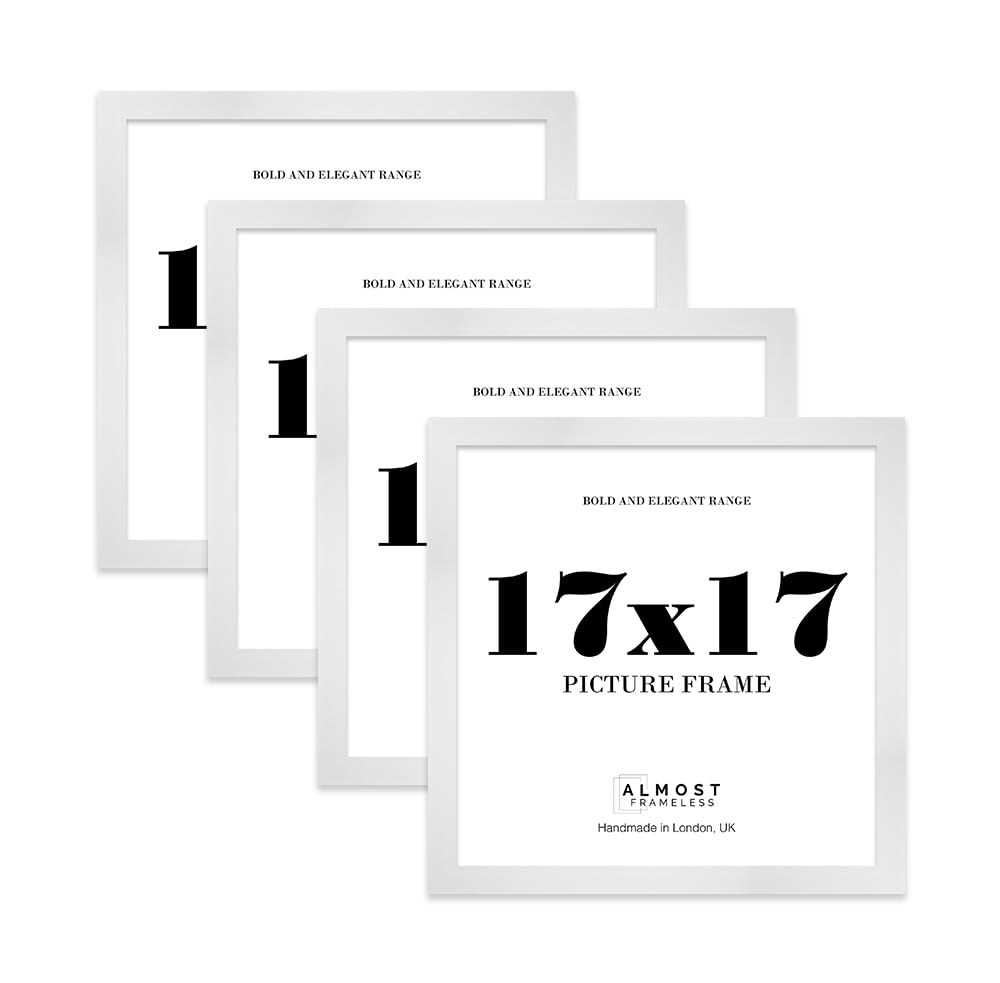 17x17 Photo Frame, Display 17x17 Pictures (22.9 x 15.2cm) Picture Frame for wall Display - White - 4 Pack